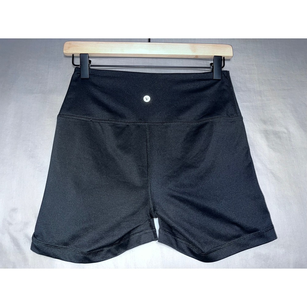 Vuori Athletic Black High Waisted Lifting Run Biker Shorts Yoga Gym Compression